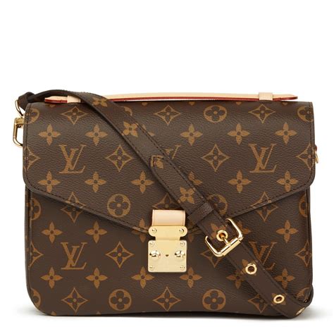 louis vuitton brown monogram coated canvas pochette metis